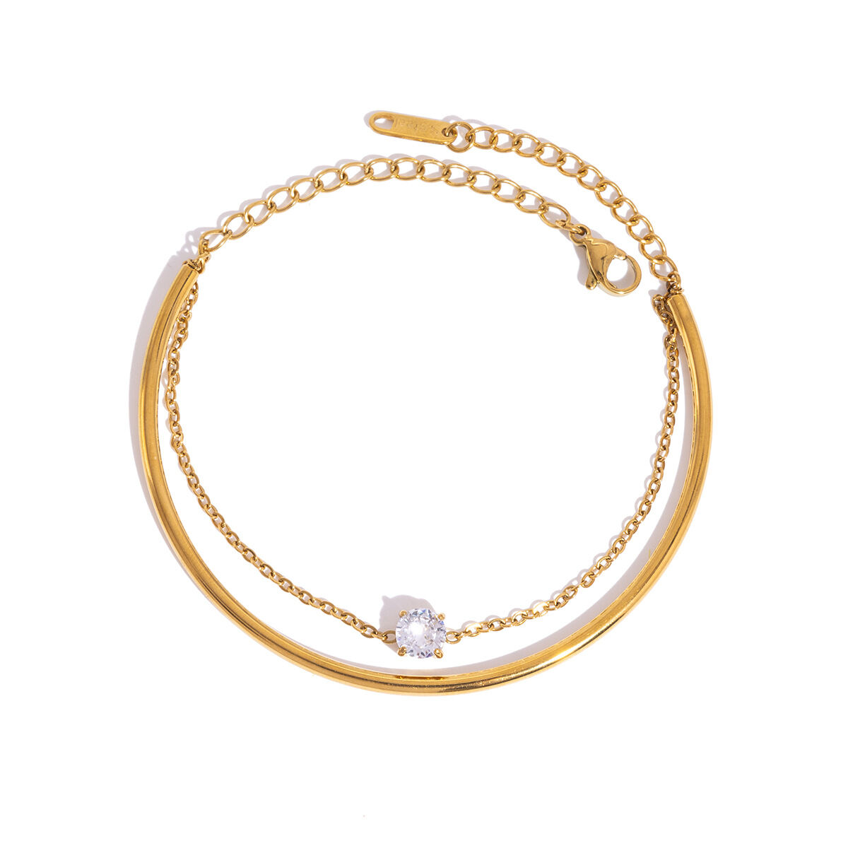 Simple Stainless Steel Waterproof Gold Color Women's Chain Bracelets h5 Picture5