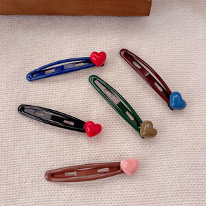 Romantic Series Simple Heart Resin Hair Clips h5 Picture2