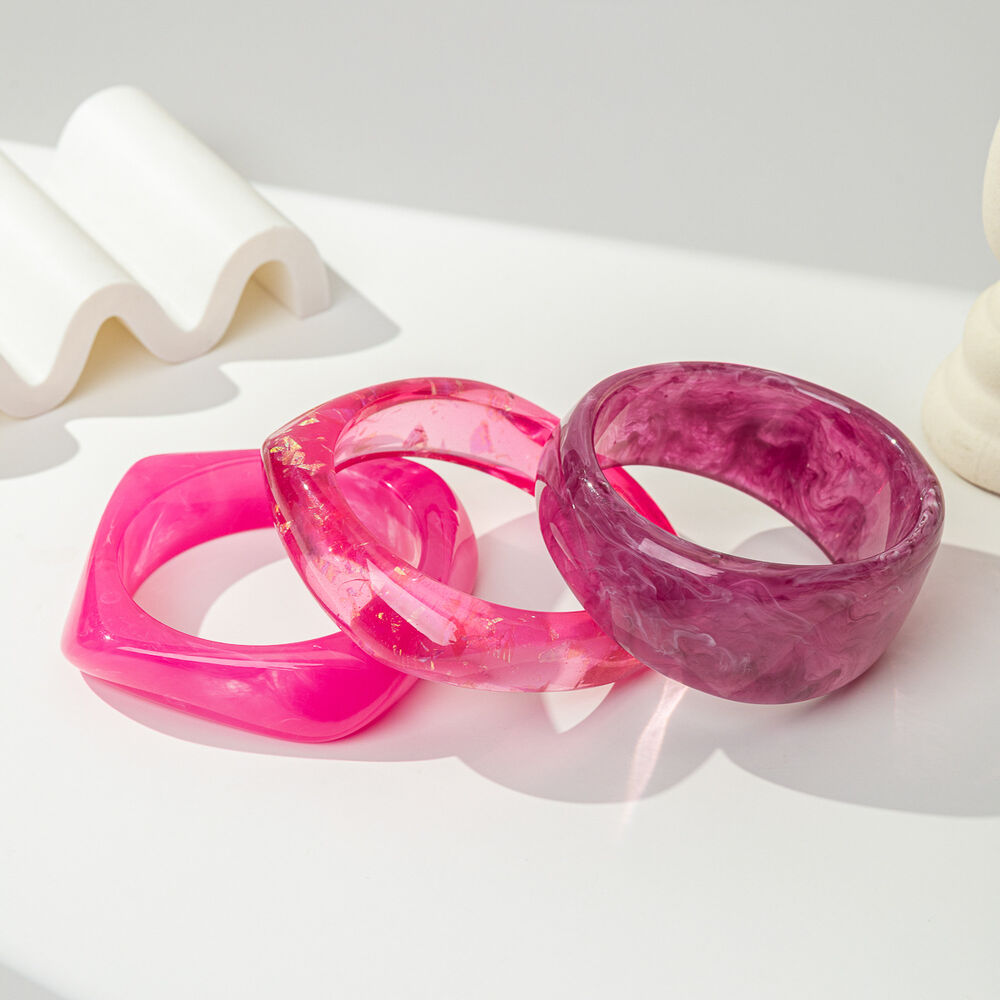 Gradient Transparent Color Resin Women's Bangles Picture2
