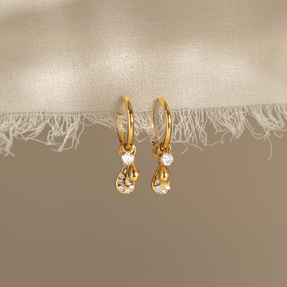 Simple Droplet Stainless Steel Waterproof Gold Color Women's Drop Earrings Picture4