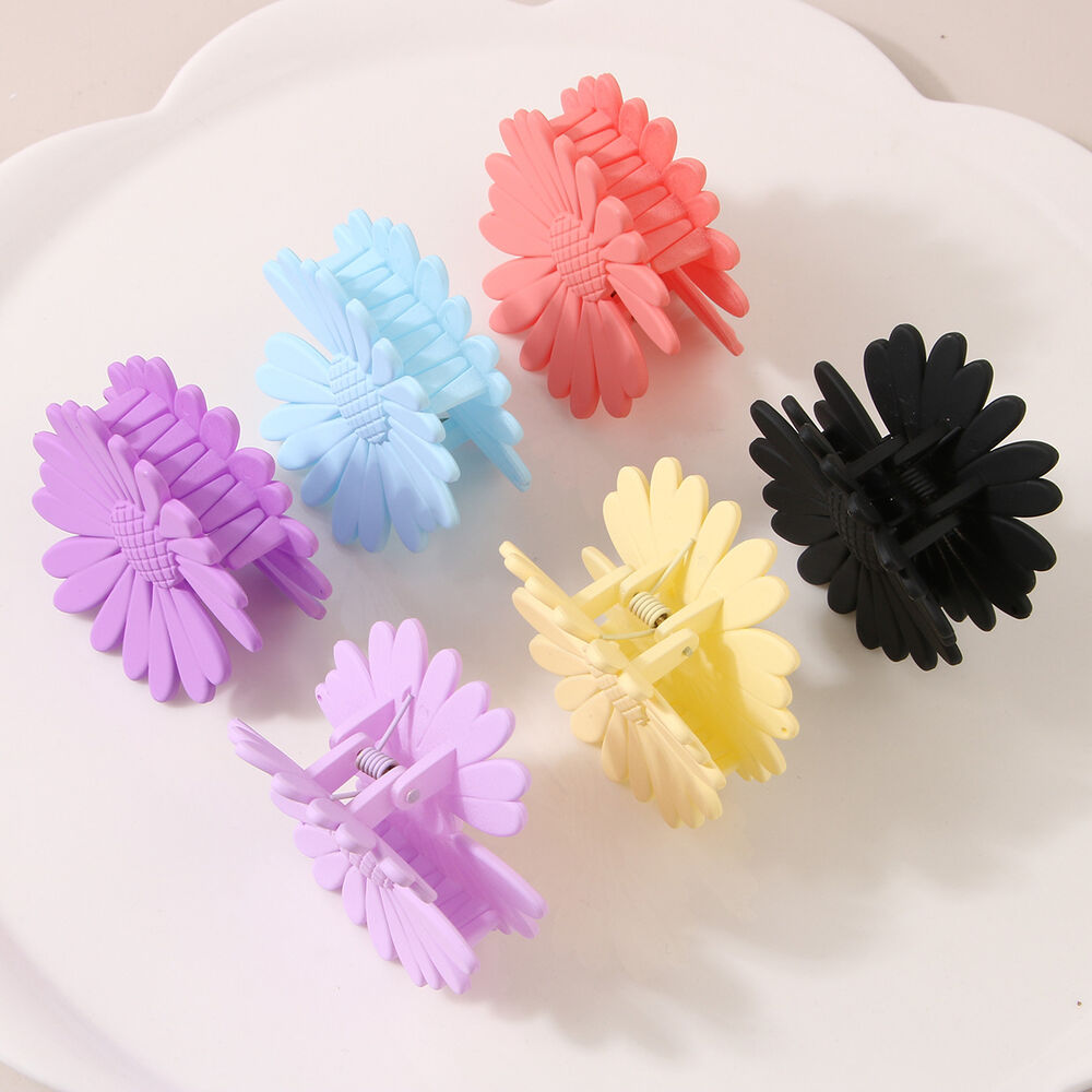 Simple Series Sweet Flower Solid Color Plastic Hair Claws Picture4