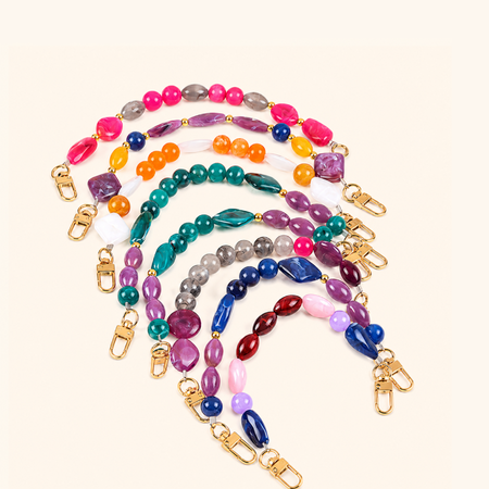 Simple Series Retro Irregular Shape Beads Mixed Color Resin Phone Chain