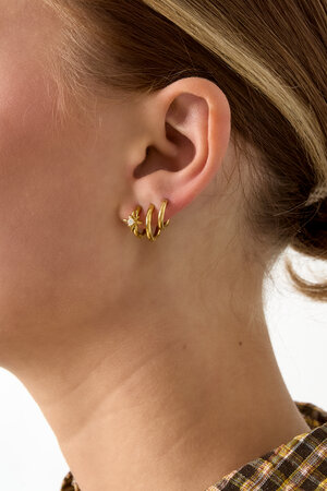 Hoop earrings with shooting star and stone h5 Picture2