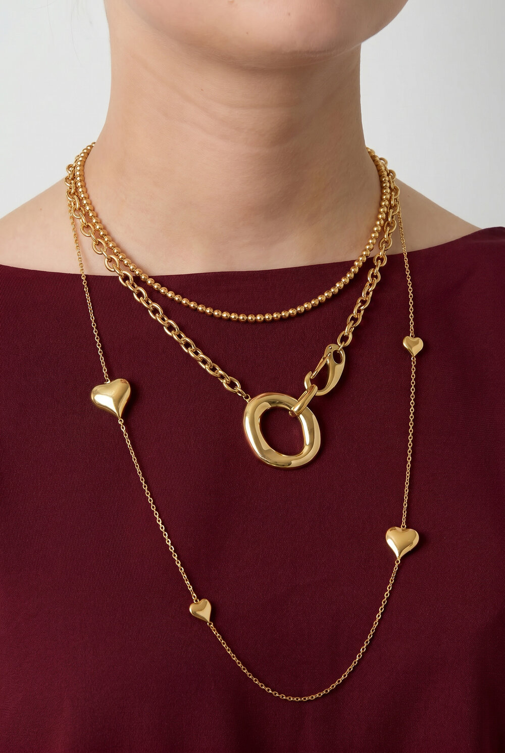 Chain with organic and oval-shaped front clasp h5Picture2