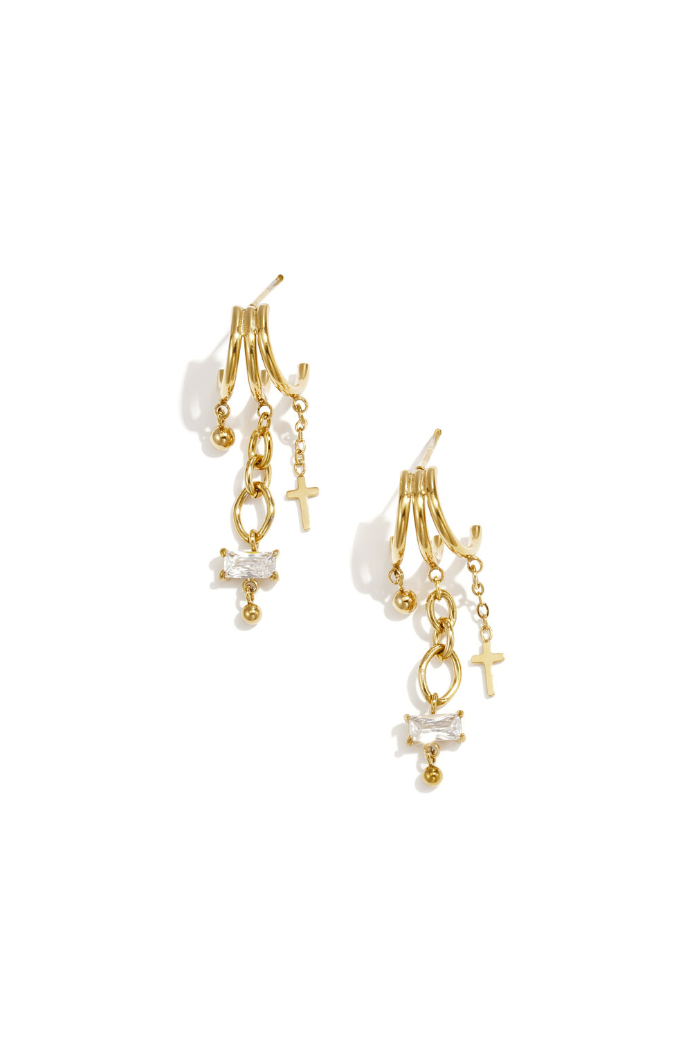 Stainless Steel Drop Earrings Cross Elegant Daily Luxurious Series Women's jewelry