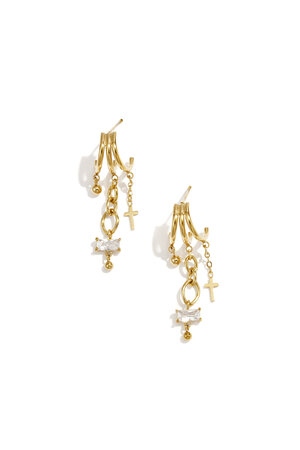 Stainless Steel Drop Earrings Cross Elegant Daily Luxurious Series Women's jewelry h5