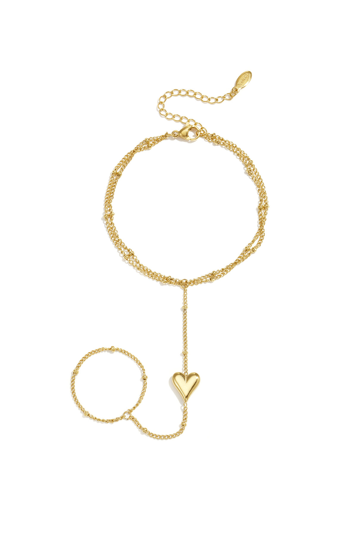 14K Gold Plated Stainless Steel Hand Chain Heart Simple Daily Simple Series Women's jewelry 