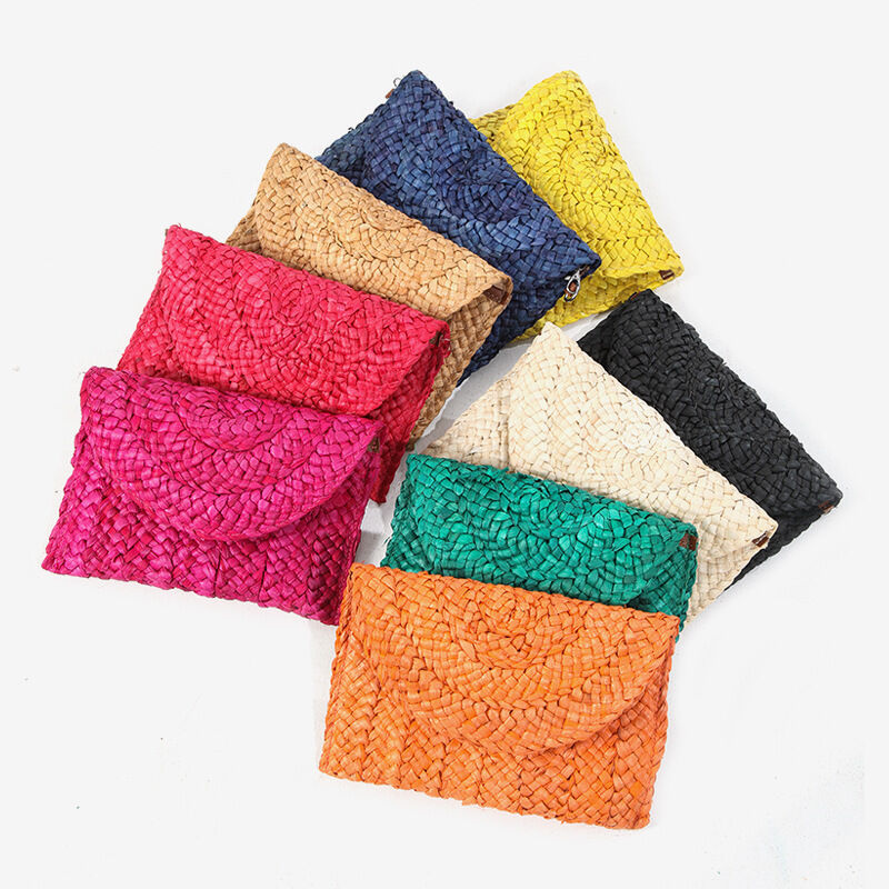 Casual Style Woven Solid Color Woven Raffia Women's Square Bag