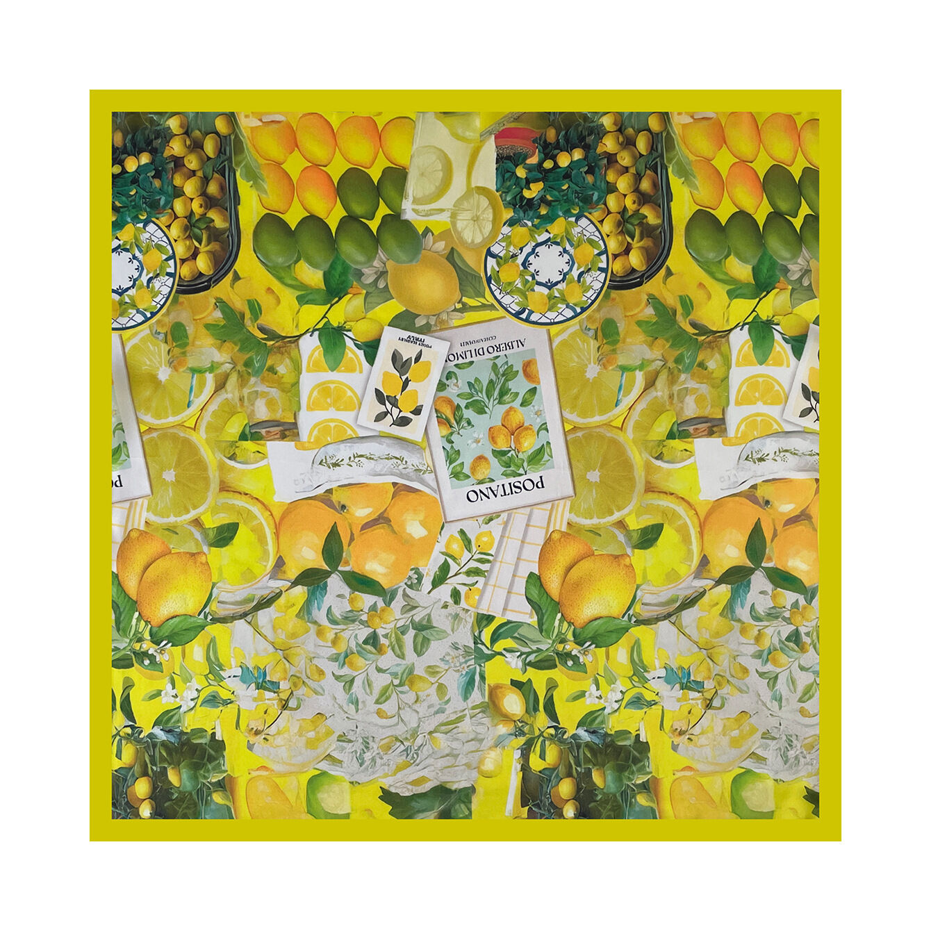 Bufandas de verano para mujer de poliéster con estampado de flores y frutas de la serie romántica Imagen2