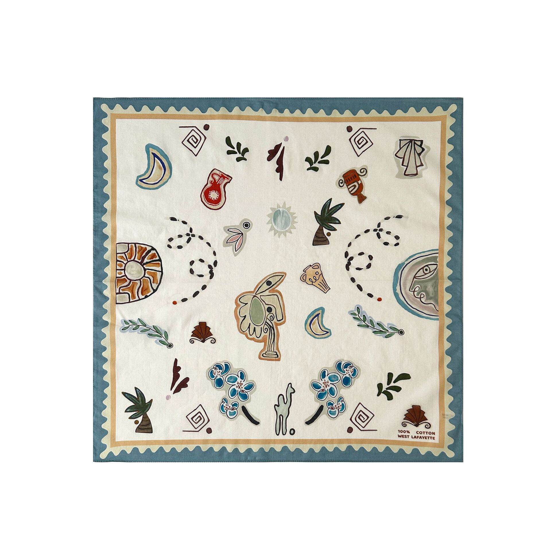 Vacation Flower Oceanic Style Cotton Women's Summer Scarves