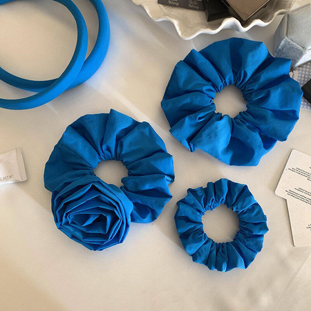 Simple Series Daily Flower Solid Color Circle Polyester Scrunchies 2