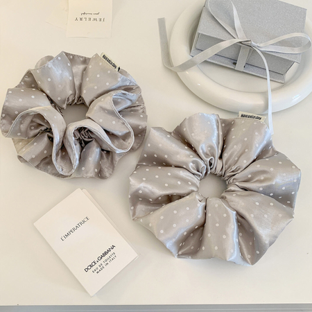 Simple Series Retro Solid Color Polka Dots Polyester Scrunchies