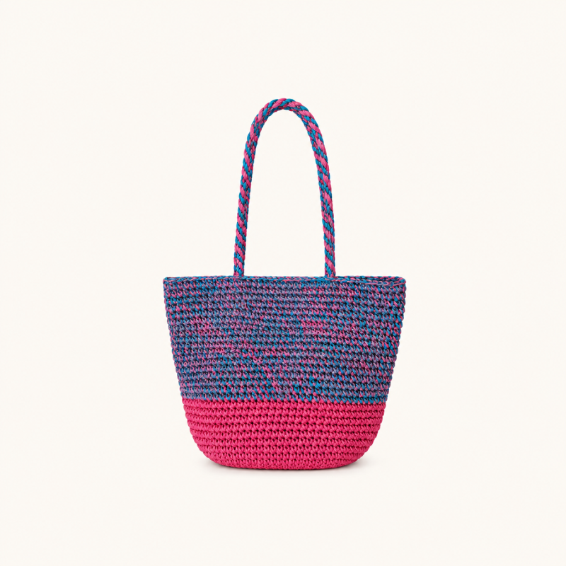 Borsa quadrata da donna in rafia intrecciata, stile casual, colori misti. 2