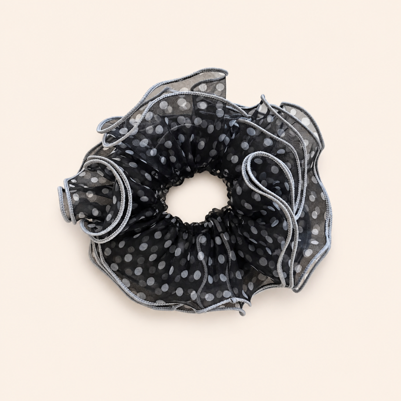 Romantic Series Simple Solid Color Polka Dots Polyester Scrunchies