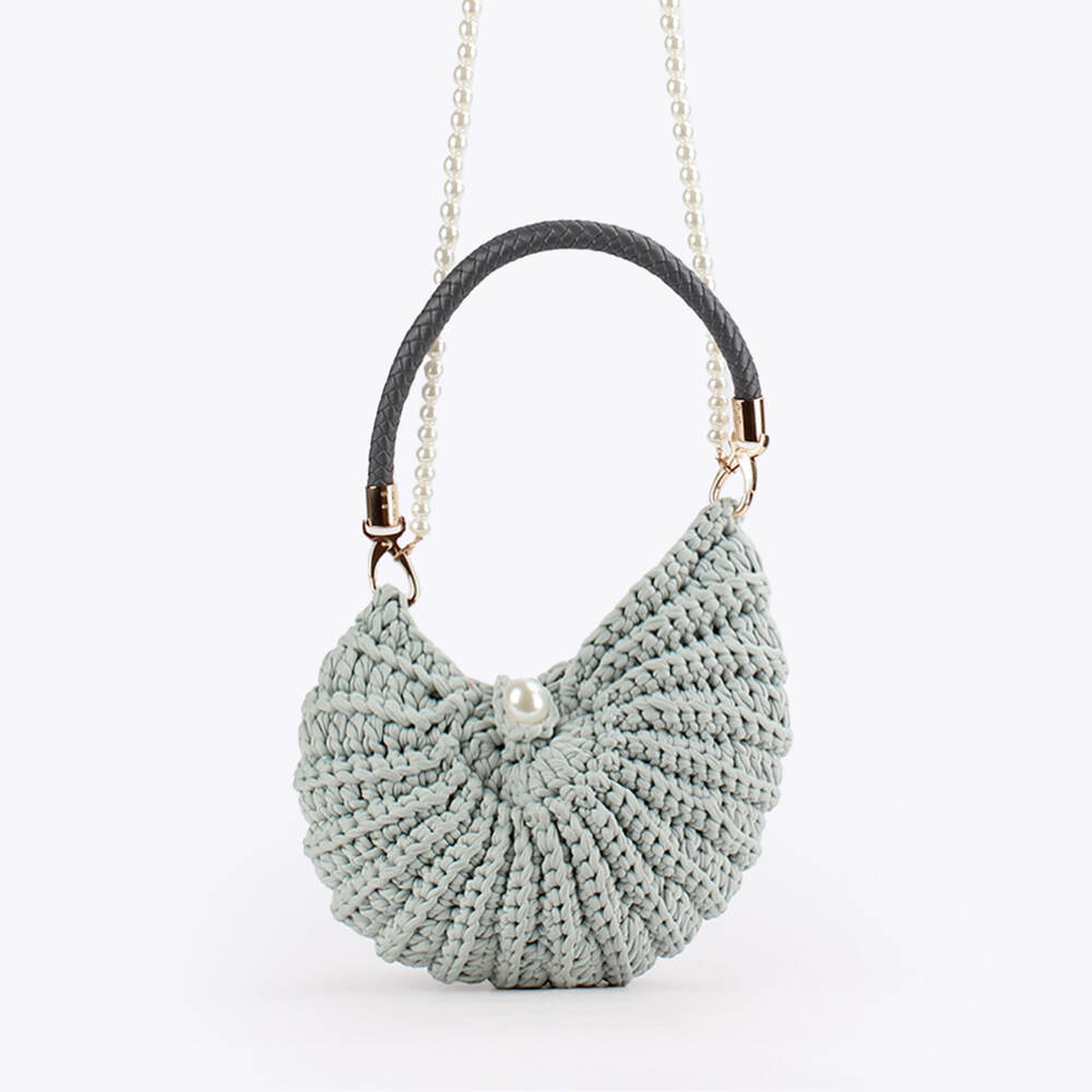 Vacation Style Woven Solid Color Oceanic Style Woven Shell Cotton Women's Round Bag Picture2