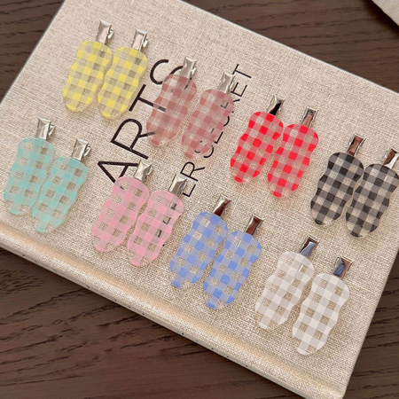 Simple Series Daily Plaid Acetate Hair Clips 2