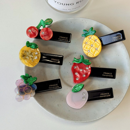 Simple Series Cute Fruit Cherry Strawberry Acetate Hair Clips