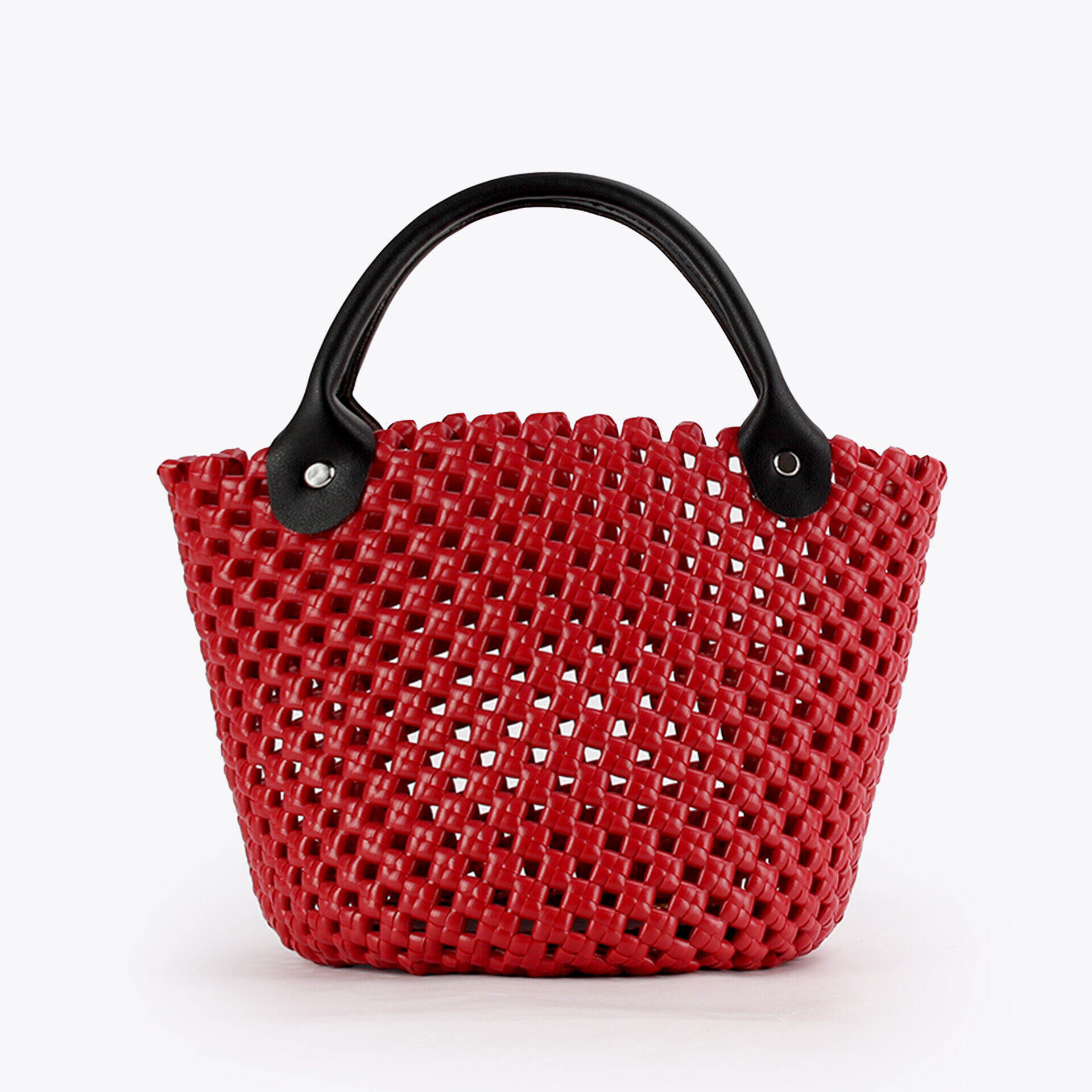 Vacation Style Woven Hollowed-Out Mixed Color Woven Pvc Women's Bucket Bag Picture2