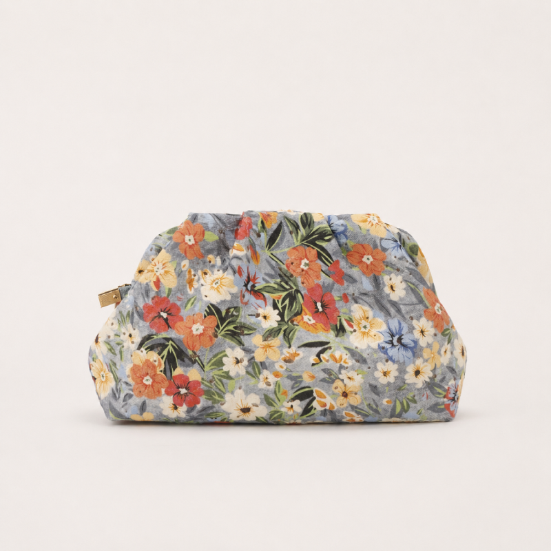 Evening Style Printed Flower Fabric Women's Square Bag