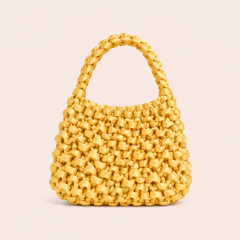 Casual Style Woven Solid Color Woven Fabric Women's Square Bag