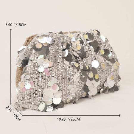 Evening Style Sequin Solid Color Polyester Women's Square Bag