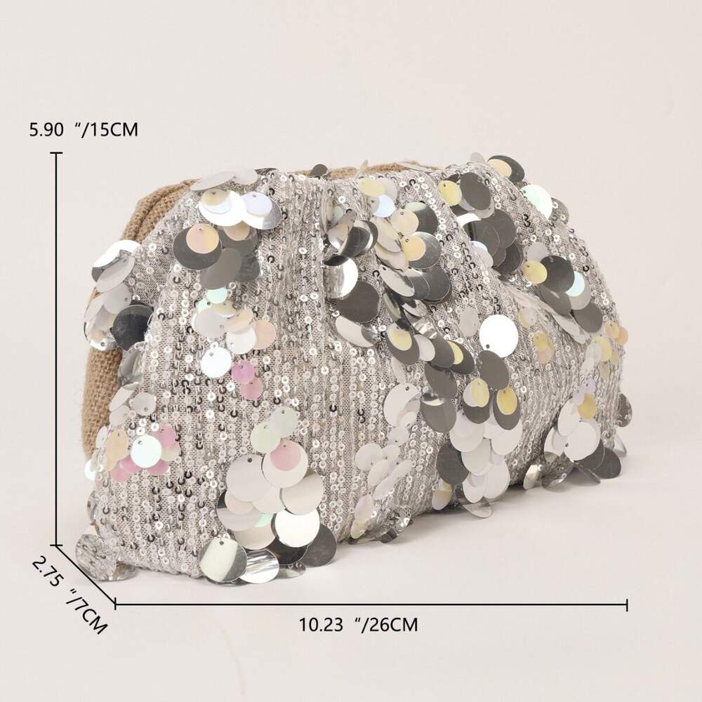 Evening Style Sequin Solid Color Polyester Women's Square Bag