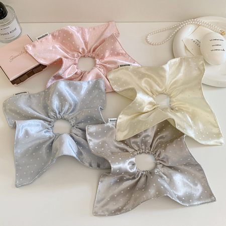 Simple Series Daily Solid Color Polka Dots Polyester Scrunchies