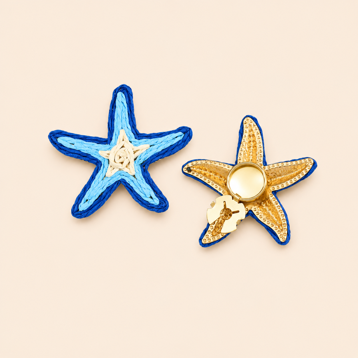 Serie Etnica Vacanza Fiore Stile Oceanico Colori Misti Stella Marina Gemelli in Rafia 2