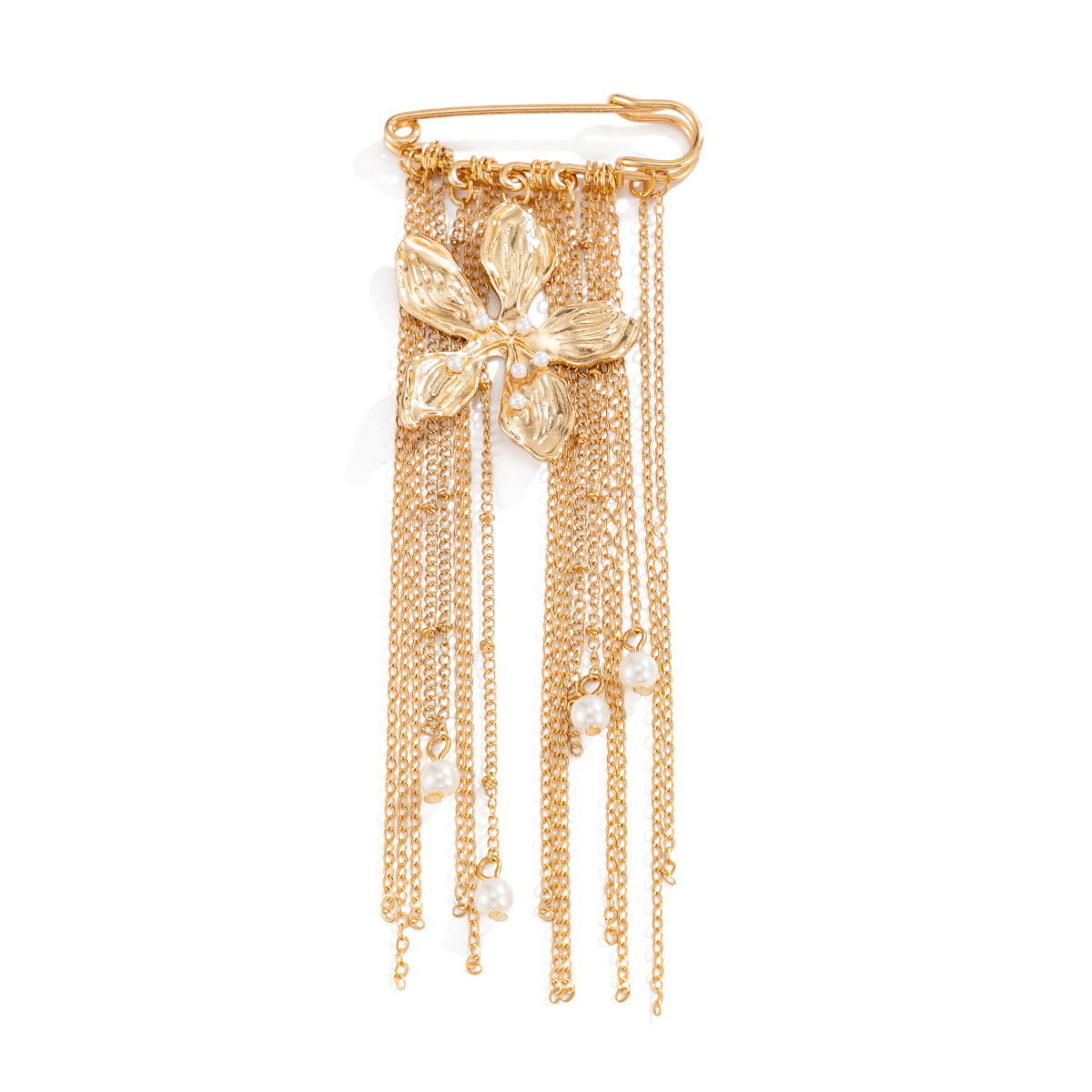 Simple Series Daily Flower Heart Tassel Chain Imitation Pearl Artificial Pearl Brooches 2