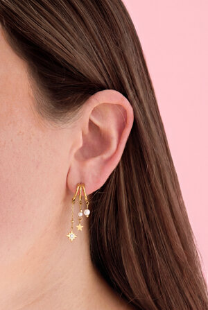 Stainless Steel Drop Earrings Star Casual Daily Luxurious Series Women's jewelry h5 Picture2