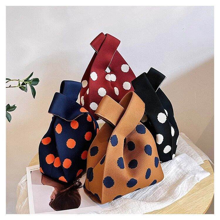 Casual Style Woven Polka Dots Mixed Color Woven Polyester Women's Square Bag Picture5