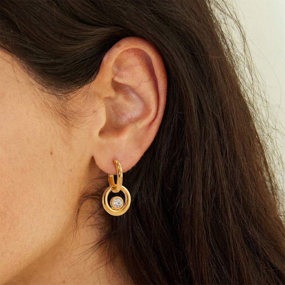 Simple Series Elegant Circle Stainless Steel Waterproof Gold Color Women's Hoop Earrings h5Picture2