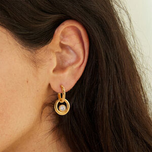 Simple Series Elegant Circle Stainless Steel Waterproof Gold Color Women's Hoop Earrings h5 Picture2