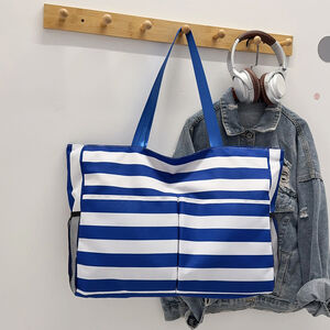 Lässige Damen-Tragetasche aus Nylon mit Streifenmuster h5 Bild3