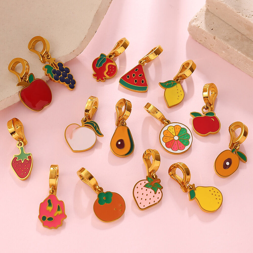 Simple Series Daily Fruit Stainless Steel Waterproof   Gold Color  Women's Pendants