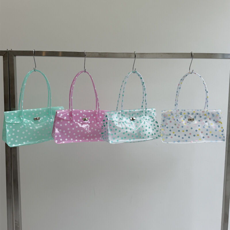 Casual Style Pvc / Transparent Solid Color Polka Dots Mixed Color Pvc Women's Square Bag h5Picture3