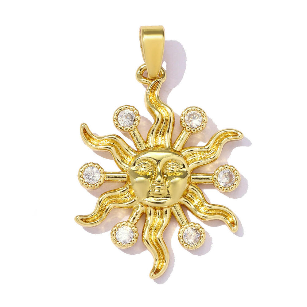 Classic Series Diy Irregular Shape Sun Circle Moon Stainless Steel Waterproof Gold Color Women's Pendants Picture3