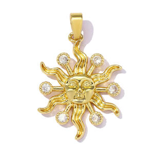 Classic Series Diy Irregular Shape Sun Circle Moon Stainless Steel Waterproof Gold Color Women's Pendants h5 Picture3