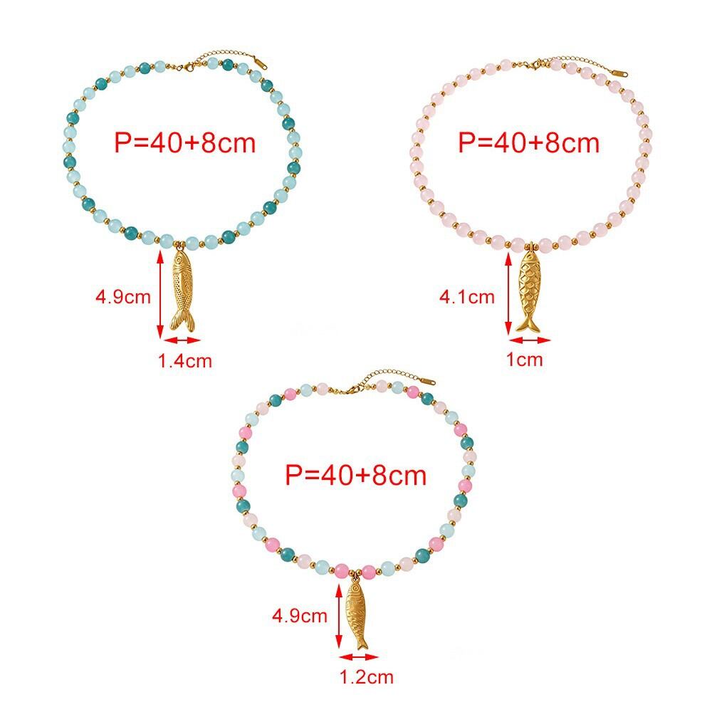 Oceanic Style Glass Beads Fish Pendant Women's Beaded Necklaces Picture4