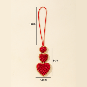 Collection Romantique - Perles Cœur Quotidiennes en Tissu Tissé - Breloques pour Sacs h5