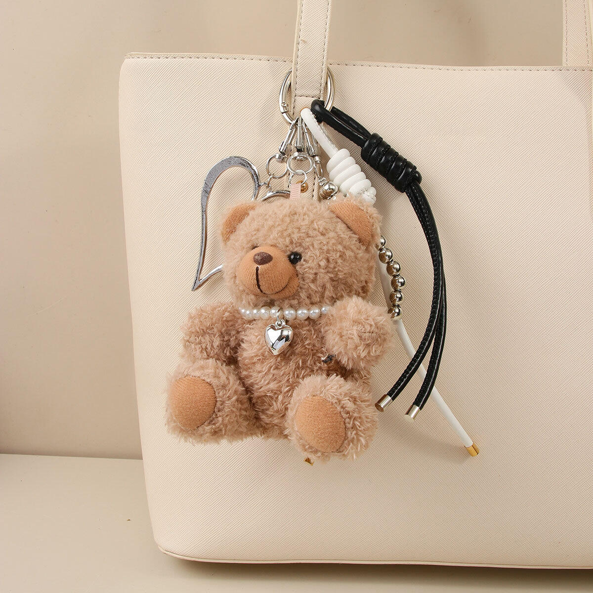 Simple Series Cute Heart Animal Twist Beads Fabric Bag Charms