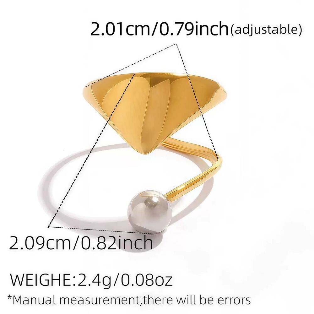 Bague tendance rétro minimaliste au quotidien, de forme irrégulière, en acier inoxydable étanche couleur or
