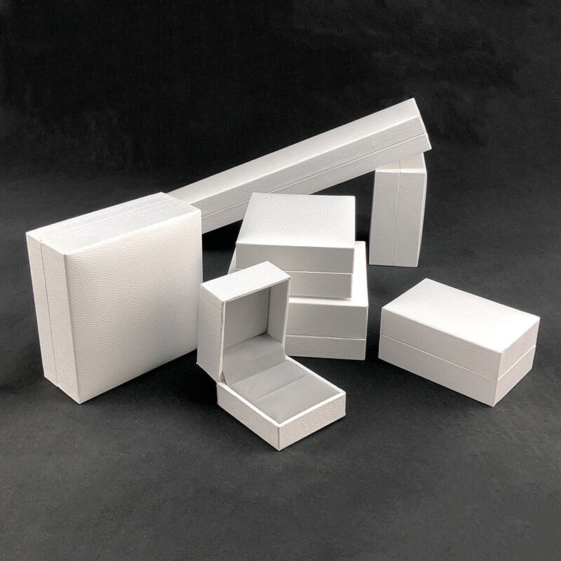 Simple Elegant Solid Color Flannelette Daily Rectangle Paper Jewelry Boxes h5Picture2