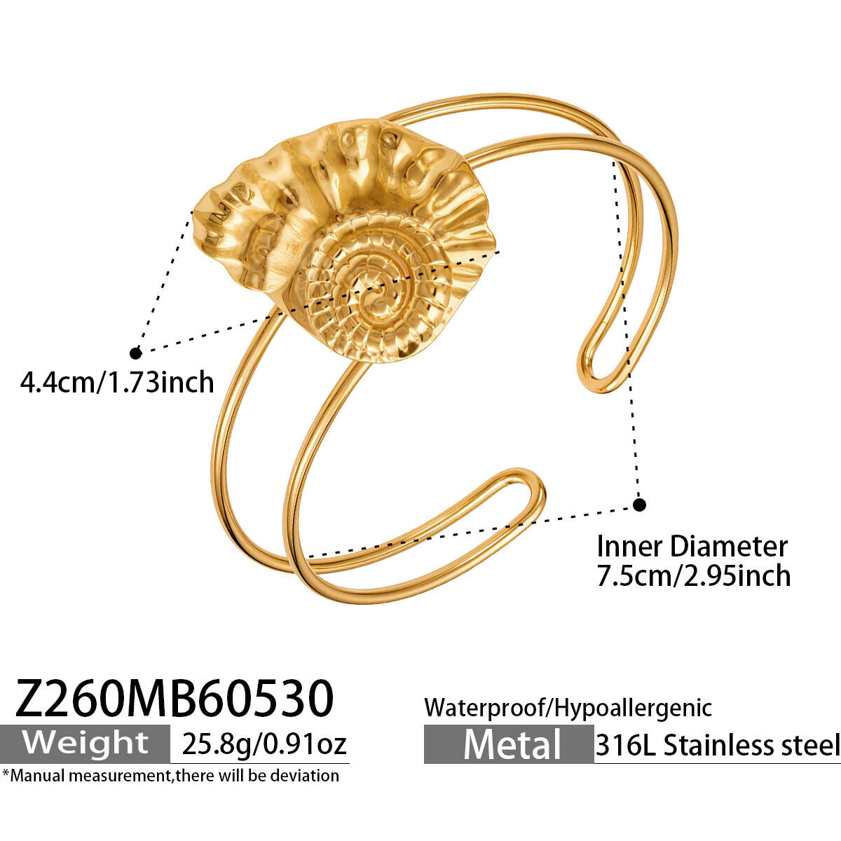 Romantische serie vakantie zeester draad roestvrijstalen waterdichte gouden damesarmbanden 