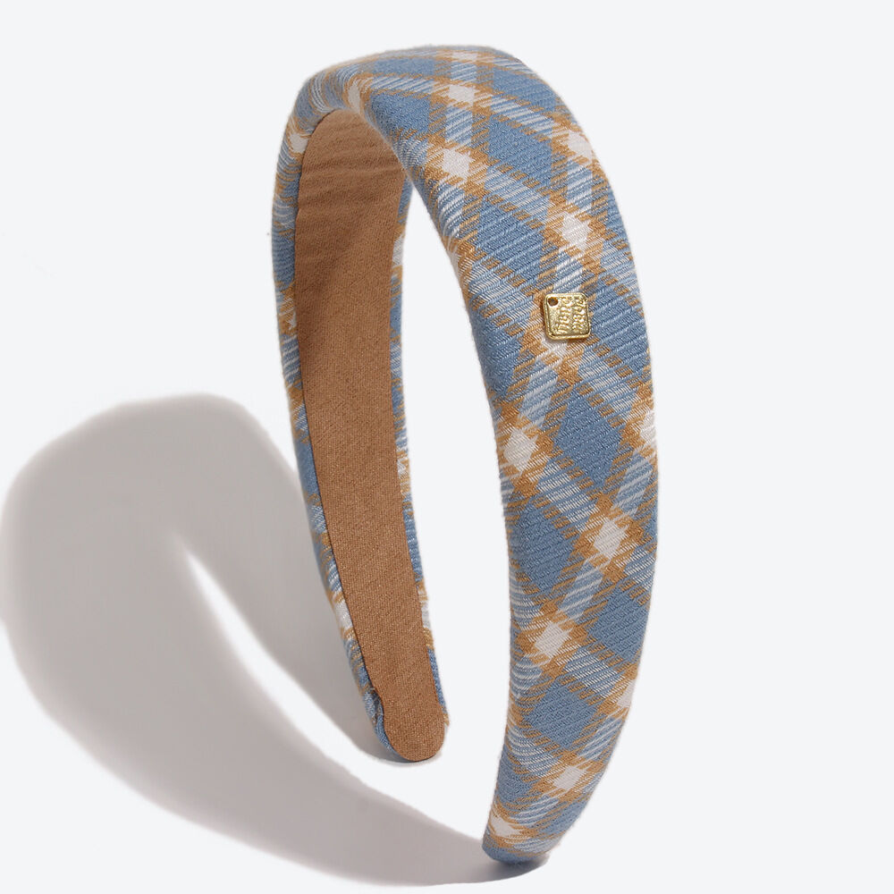 Simple Series Casual Solid Color Plaid Fabric Hair Bands 2