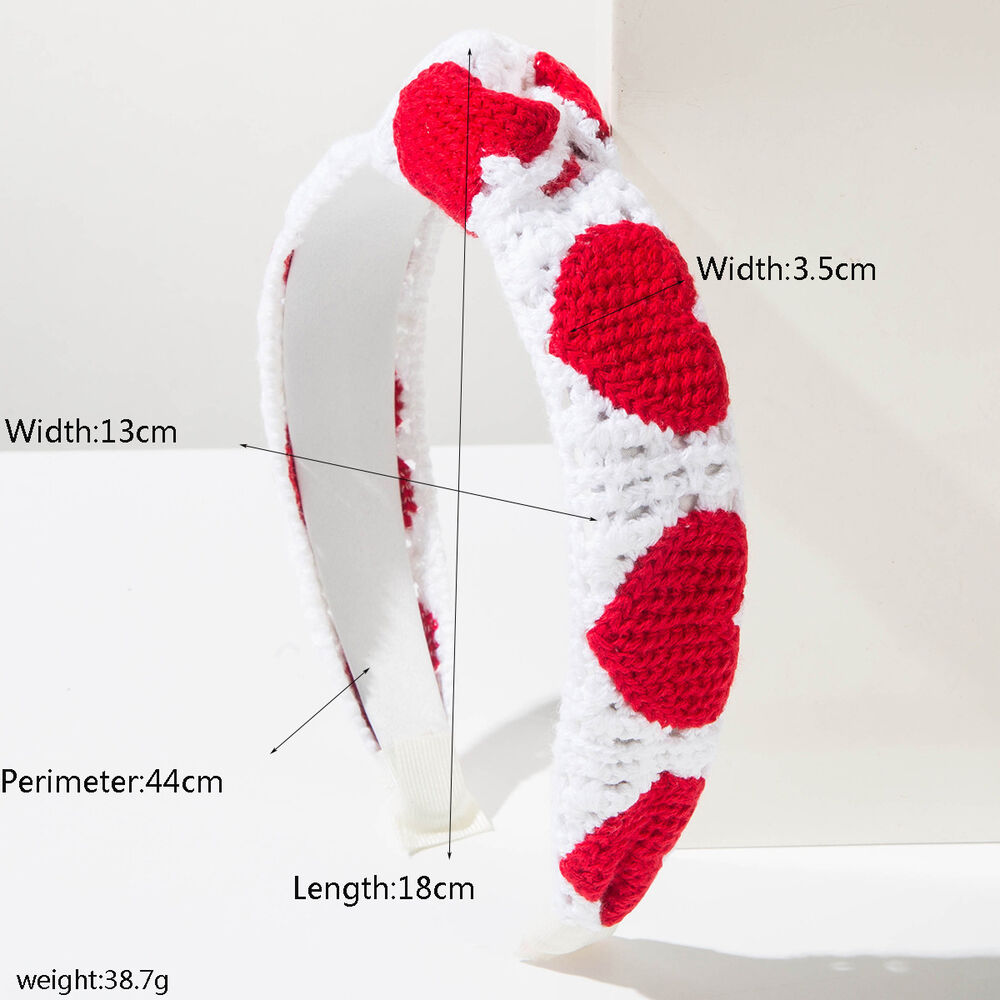 Romantic Series Sweet Heart Mixed Color Woven Fabric Hair Bands Picture3