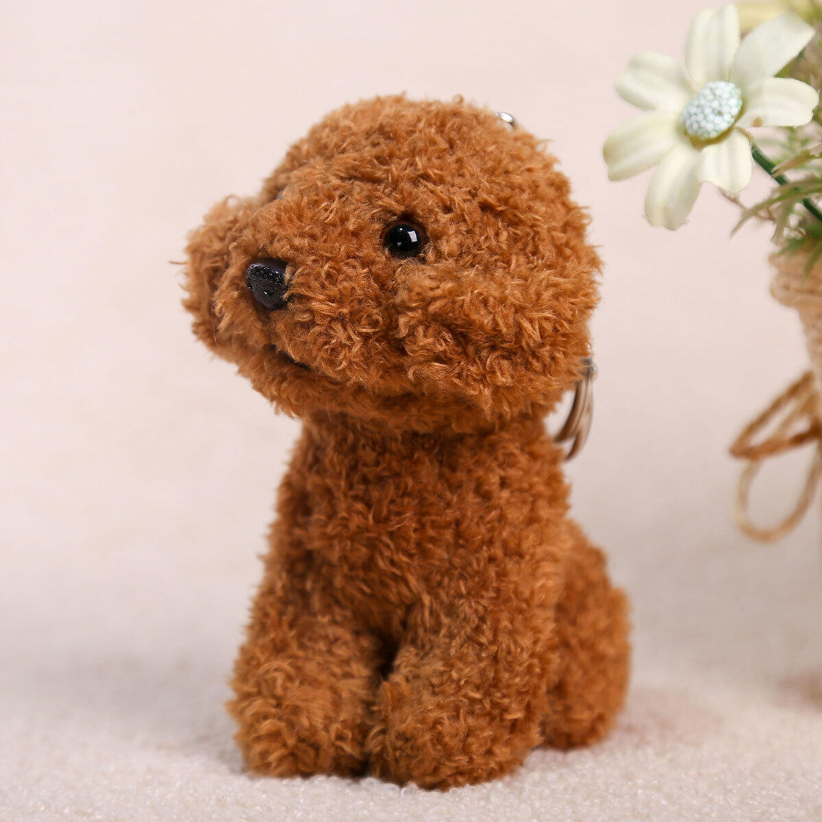 Simple Series Cute Animal Teddy Dog Solid Color Fabric Bag Charms 2