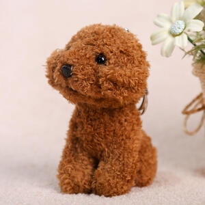 Eenvoudige serie schattige dieren teddyhondjes tashangers van effen stof h5 Afbeelding2