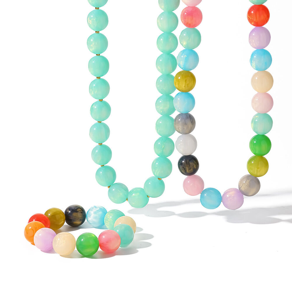 Conjuntos de joyería acrílica para mujer de la serie Simple Fresh Daily con degradado de color. Imagen4