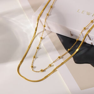 Daily Stainless Steel Waterproof Gold Color Women's Layered Necklaces h5 Picture3
